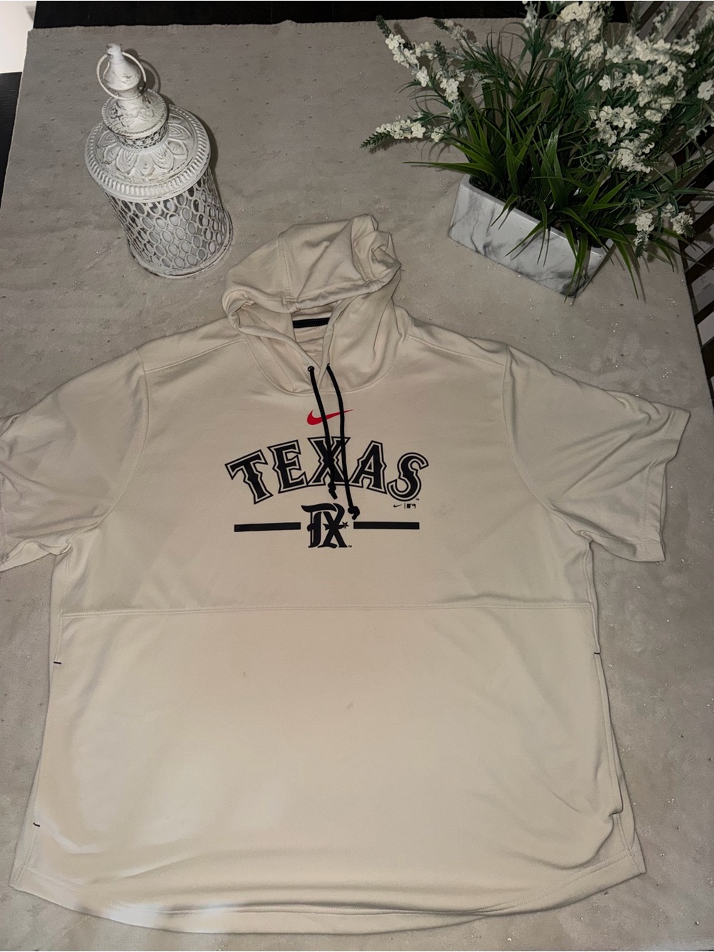 Nike Beige Texas Hoodie with Red Swoosh
